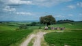 Tuscany rural landscaper path countryside italy green blue