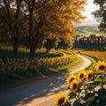 Tuscany sunflowers made with Generative AI Royalty Free Stock Photo