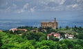 Tuscany view on stone church in Volterra, Italy Royalty Free Stock Photo