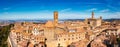Tuscany, Volterra town skyline, church and panorama view. Maremma, Italy, Europe. Panoramic view of Volterra, medieval Tuscan town Royalty Free Stock Photo