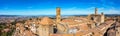 Tuscany, Volterra town skyline, church and panorama view. Maremma, Italy, Europe. Panoramic view of Volterra, medieval Tuscan town Royalty Free Stock Photo