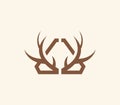 Tusk deer logo sign triagle wild hunter editable