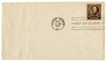 Tuskegee Institute, Alabama, The USA  - 7 April 1940: US historical envelope: cover with brown postage stamp Booker T. Washington, Royalty Free Stock Photo