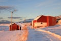 Tussan in Lofoten's barn Royalty Free Stock Photo