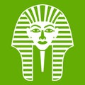 Tutankhamen mask icon green Royalty Free Stock Photo