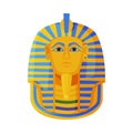 Tutankhamen Pharaoh Golden Mask, Symbol of Egypt Flat Style Vector Illustration on White Background