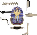 Tutankhamun and Hieroglyphs Royalty Free Stock Photo