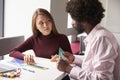 Tutor Using Learning Aids To Help Student With Dyslexia Royalty Free Stock Photo