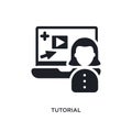 tutorial isolated icon. simple element illustration from e-learning concept icons. tutorial editable logo sign symbol design on