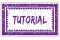 TUTORIAL in magenta grunge square frame stamp