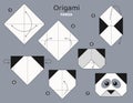 Origami tutorial. Origami scheme for kids Panda.