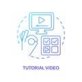 Tutorial video blue gradient concept icon