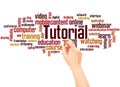 Tutorial word cloud hand writing concept Royalty Free Stock Photo