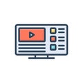 Color illustration icon for Tutorials, online and player Royalty Free Stock Photo