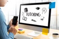 TUTORING and his online education , Learning Education Teacher , Royalty Free Stock Photo