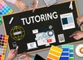 TUTORING , Tutor and his online education , Teaching Tutoring Royalty Free Stock Photo