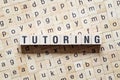 Tutoring Word Written In Wooden Cube