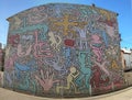 Tuttomondo Mural by Keith Haring, Sant\'Antonio Abate Church, Pisa, Tuscany, Italy