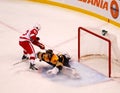 Tuukka Rask makes the save (NHL Hockey) Royalty Free Stock Photo