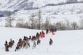 Tuva men competing in a horse racing competition in the Altai mountains in China