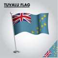 TUVALU flag National flag of TUVALU on a pole