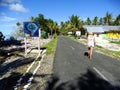 Tuvalu, Funafuti Atoll, the street scene