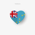 Tuvalu heart shaped flag. Origami paper cut Ellice Islands national banner Royalty Free Stock Photo