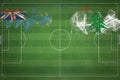 Tuvalu vs Lebanon Soccer Match, national colors, national flags, soccer field, football game, Copy space