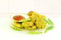 Tuvar bean or pigeon pea pakoda thepla vada fritter indian gujrati food snack