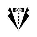 Tuxedo or butler sign icon vector logo design black symbol isolated on white background. Vector EPS 10 Royalty Free Stock Photo