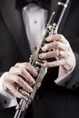 Tuxedo and clarinet Royalty Free Stock Photo