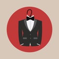 tuxedo for groom. Vector illustration decorative design