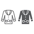 Tuxedo line and glyph icon, clothes and man, suit sign, vector graphics, a linear pattern on a white background.
