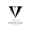 Tuxedo Man Logo Design Template Vector Icon.