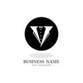 Tuxedo Man Logo Design Template Vector Icon. Royalty Free Stock Photo