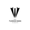 Tuxedo man logo design vector template Royalty Free Stock Photo