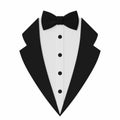 Tuxedo Men\'s Business Suit Icon with a Butterfly Tie. 3d Rendering Royalty Free Stock Photo