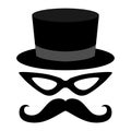 Tuxedo set with hat, mask and mustache