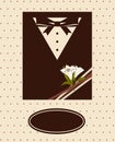 Tuxedo shirt and bowtie close up Royalty Free Stock Photo