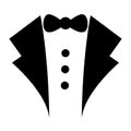 Tuxedo shirt flat design icon - vector illustration