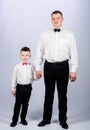 Tuxedo style. PR manager. Wedding party. happy child with father. business meeting. small boy with dad gentleman. family