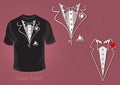 Tuxedo t-shirt vector design Royalty Free Stock Photo