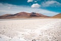 Tuyajto lagoon and salt lake in the Altiplano of Chile Royalty Free Stock Photo