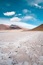 Tuyajto lagoon and salt lake in the Altiplano, Atacama Desert, Chile Royalty Free Stock Photo