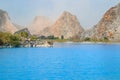 Tuyet Tinh Coc lake , Natural color Blue lake at Trai Son mountain, Hai phong, Vietnam Royalty Free Stock Photo