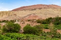 Tuyoq village Tuyuk: panoramic view of this traditional uighur village set in a lush valley Royalty Free Stock Photo