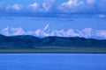 Tuzkol lake and Khan Tengri Peak Royalty Free Stock Photo