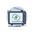 tv, ad, advertising, television, set Flat Color Icon Vector