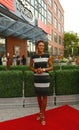 TV anchor Robin Roberts at the red carpet before US Open 2013 opening night ceremony Royalty Free Stock Photo