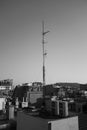 A TV antenna on a Barcelona rooftop